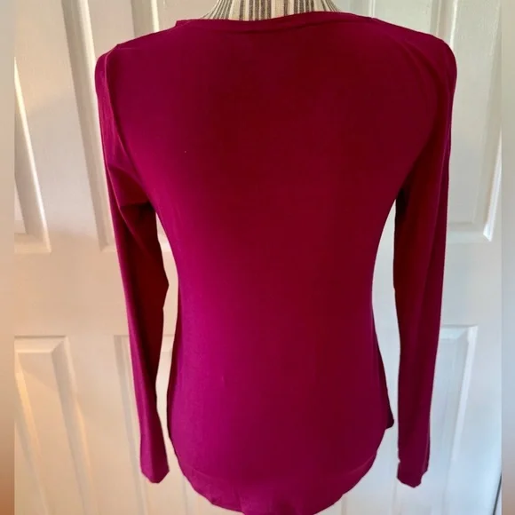 White House Black Market Pink Fitted Long Sleeve Blouse - Picture 4 of 9